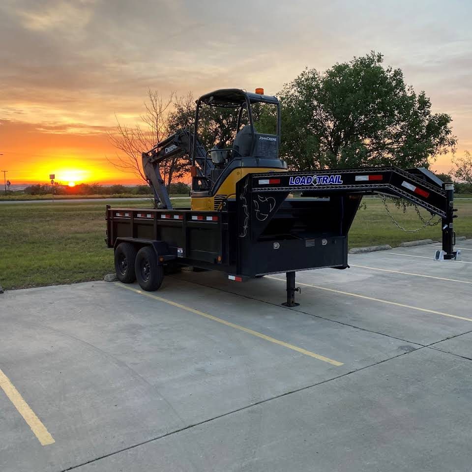 Equipment loaded at sunset