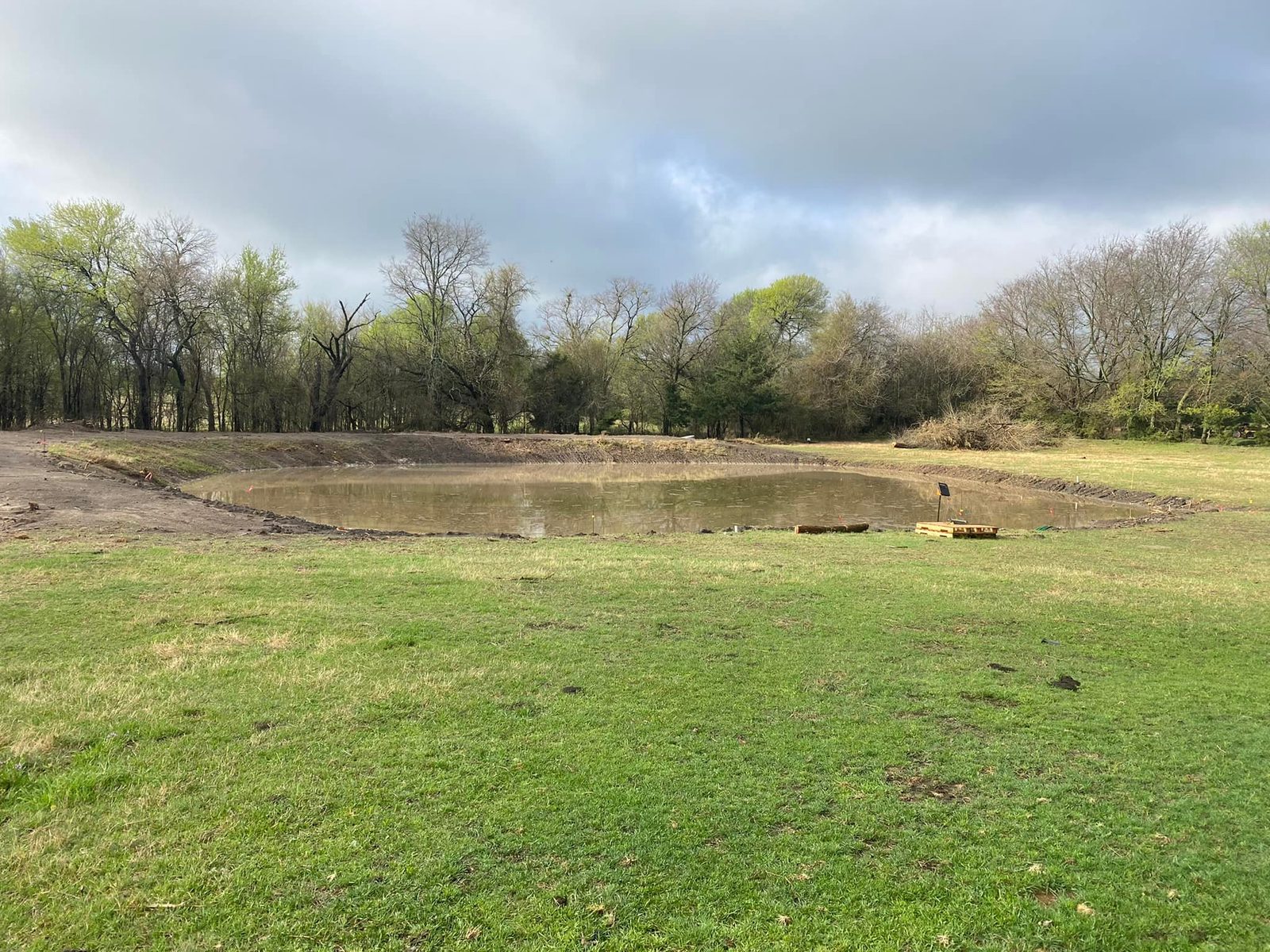 Pond and pasture on a North Texas property